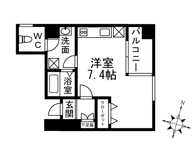 Cタイプ(1R) ２２.７２㎡